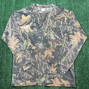 Vintage Mossy Oak Breakup Camouflage Pocket T-Shirt Mens Large Long Sleeve 90s